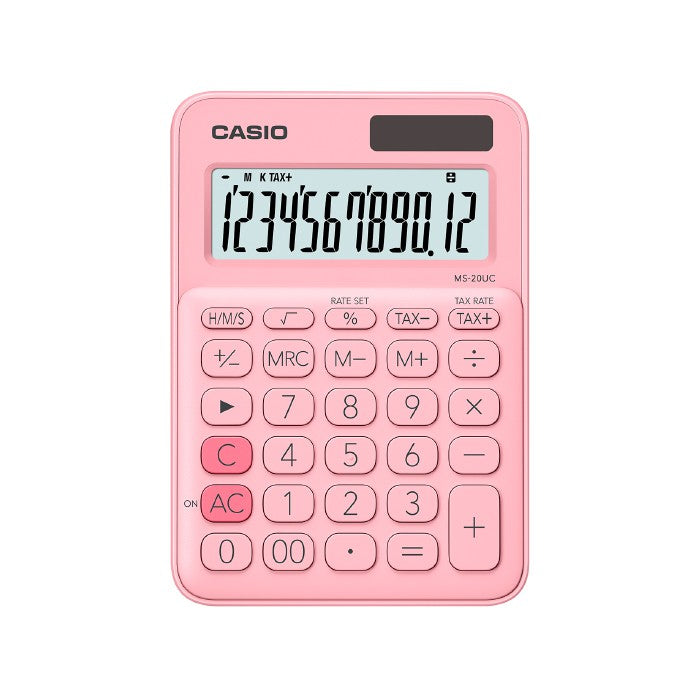 Casio MS-20UC 粉色 12 位彩色系列辦公計算器