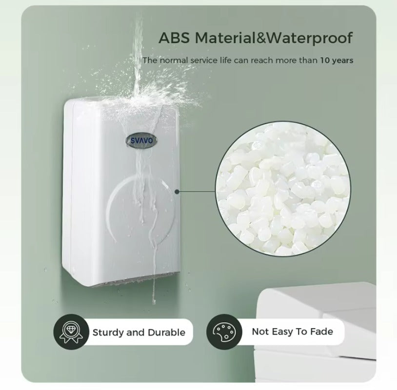 SVAVO V-940C 壁掛式卷紙盒分配器 - ABS 材質 現代款 白 / 白 + 透明棕可選（手紙 / 小卷紙兩用）