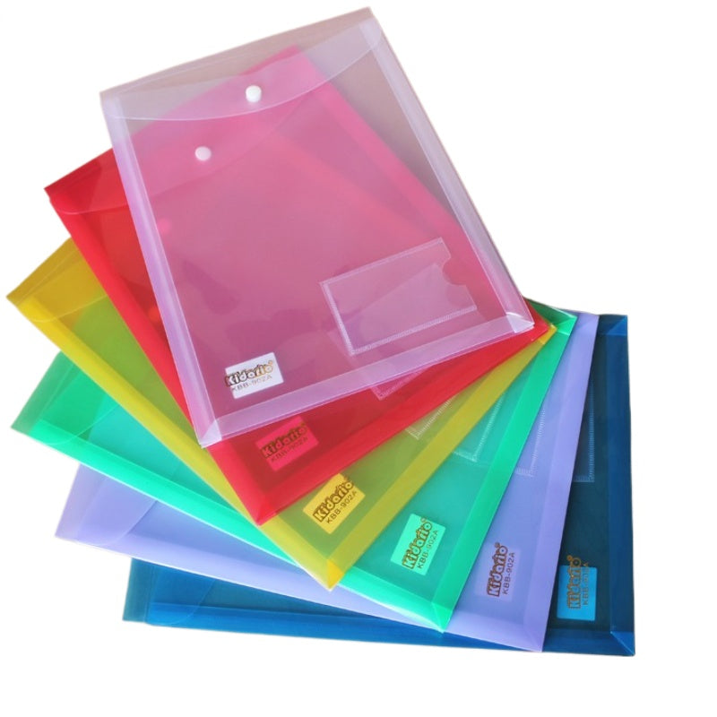 Kidario KBB-902A A4 豎式檔案袋 PP 18C 透明彩色收納袋