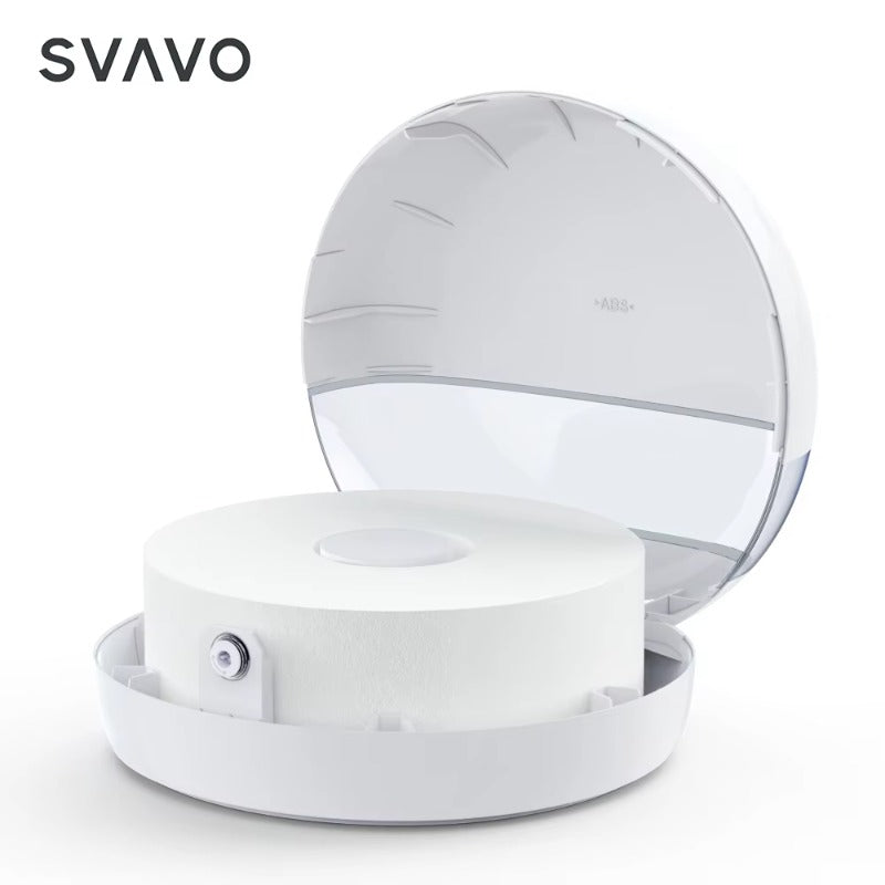 SVAVO ZM-065 壁掛式商用浴室大卷衛生紙架 - ABS 材質 現代簡約款 白 + 透明 / 透明棕可選