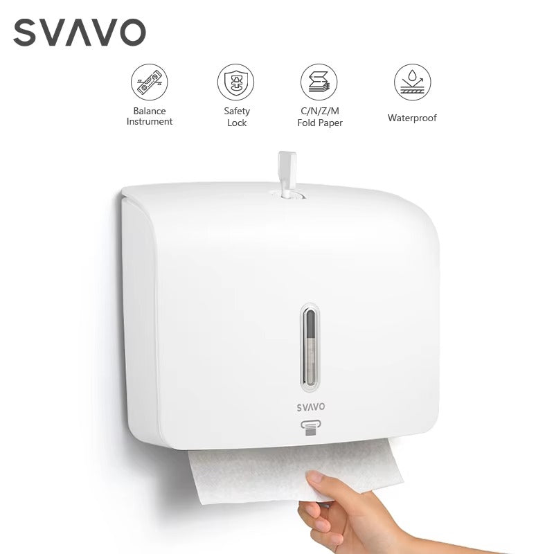 SVAVO PL-151060 壁掛式商用紙巾架 - Z 型摺紙專用 ABS 材質 白 / 白灰 / 黑色可選