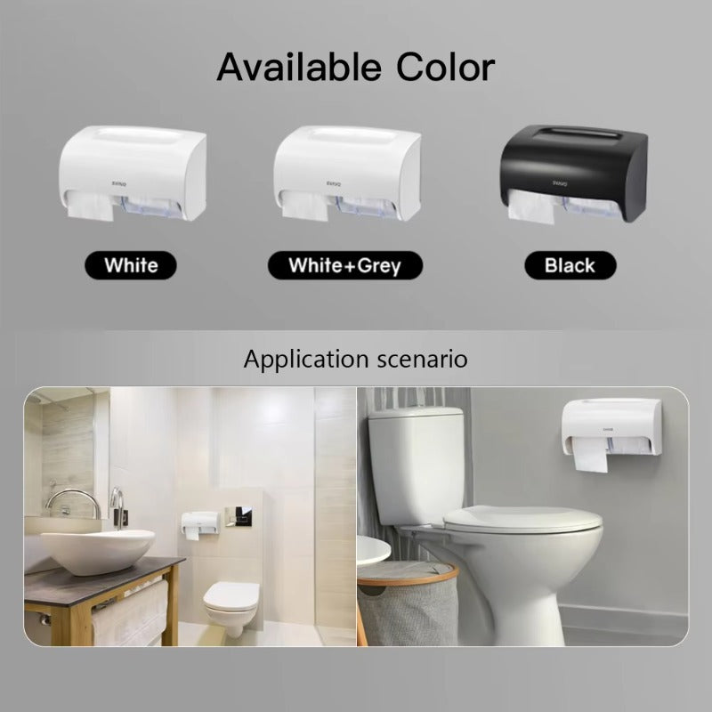 SVAVO PL - 151067 壁掛式雙卷紙巾架 - ABS 塑料 現代簡約風 多色可選