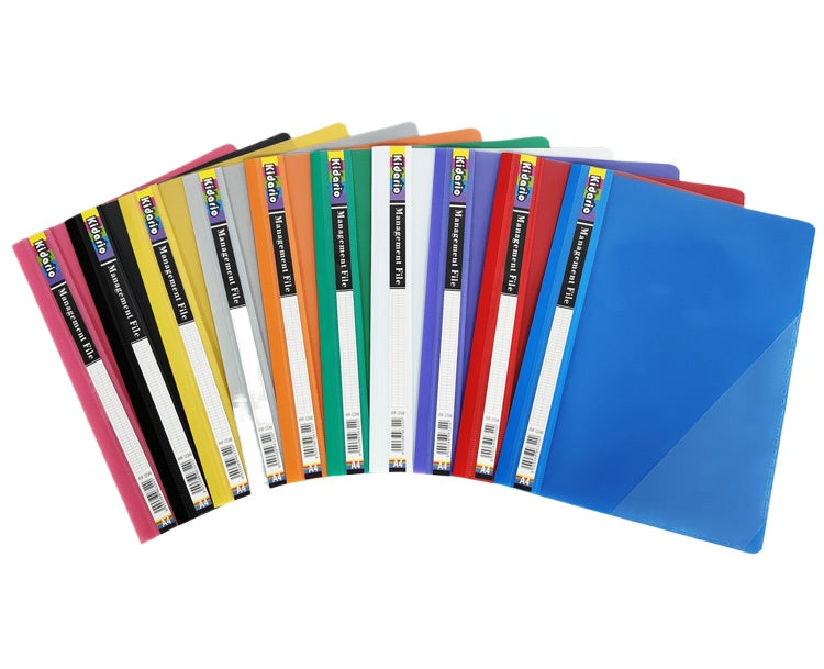 Kidario KMF-320AB 透明面磨砂實色底報告夾 A4 2 孔裝訂