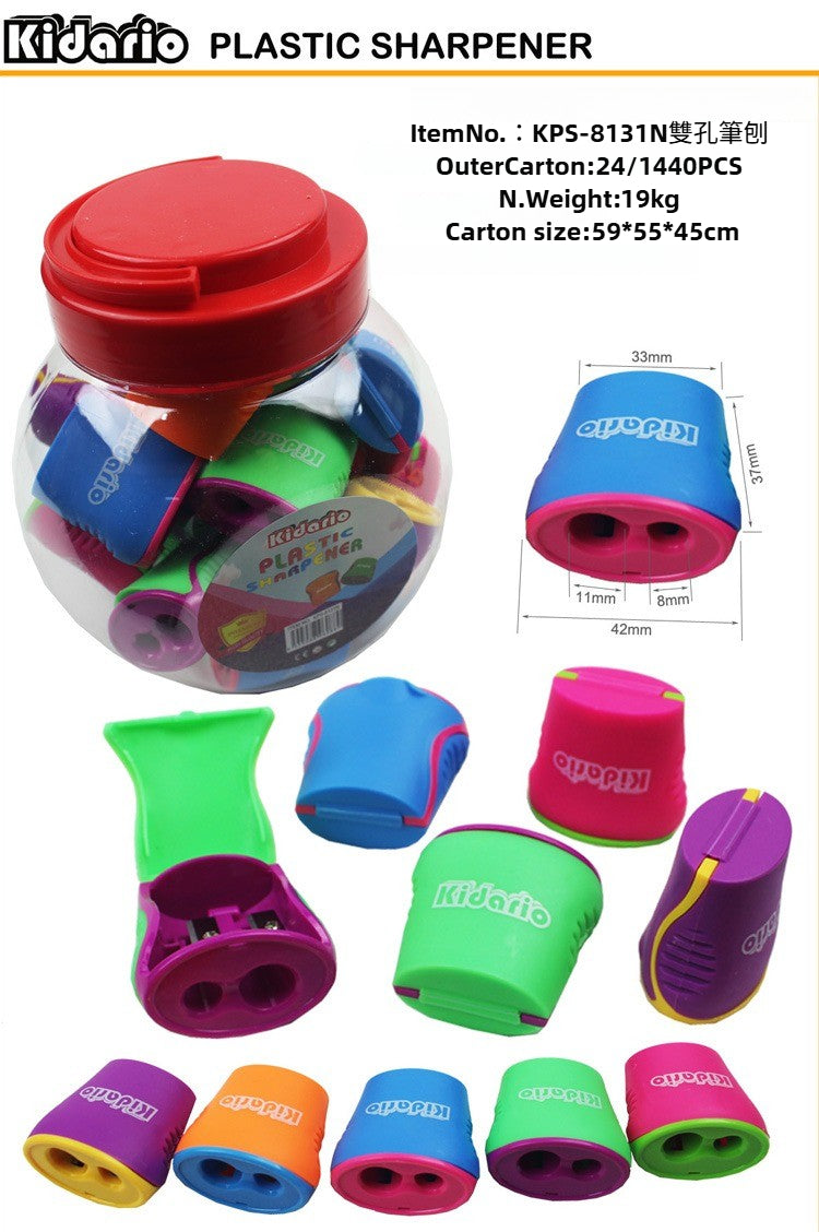 Kidario KPS-8131N 雙孔筆刨 | 優質文具 | 11mm/8mm 雙孔 多色可選