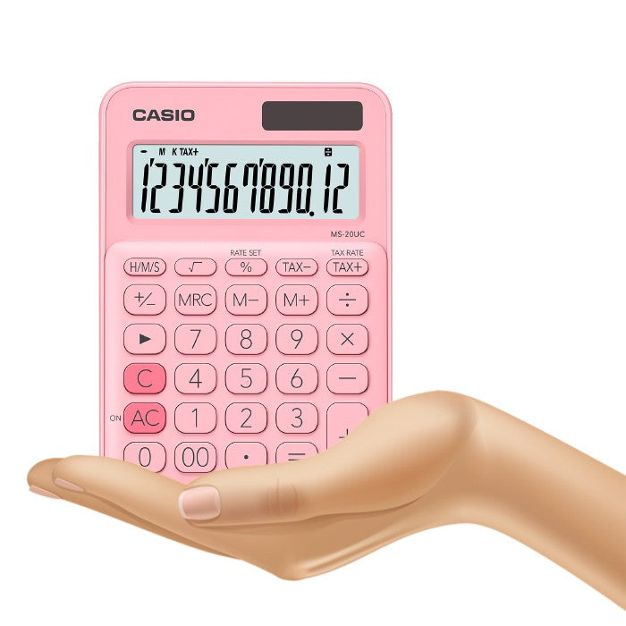 Casio MS-20UC 粉色 12 位彩色系列辦公計算器