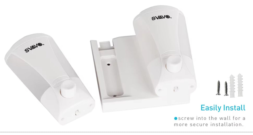 SVAVO V-4701-2 雙格手動皂液器 - 2×200ml 壁掛式 洗髮露 / 皂液通用 白 / 鉻色可選