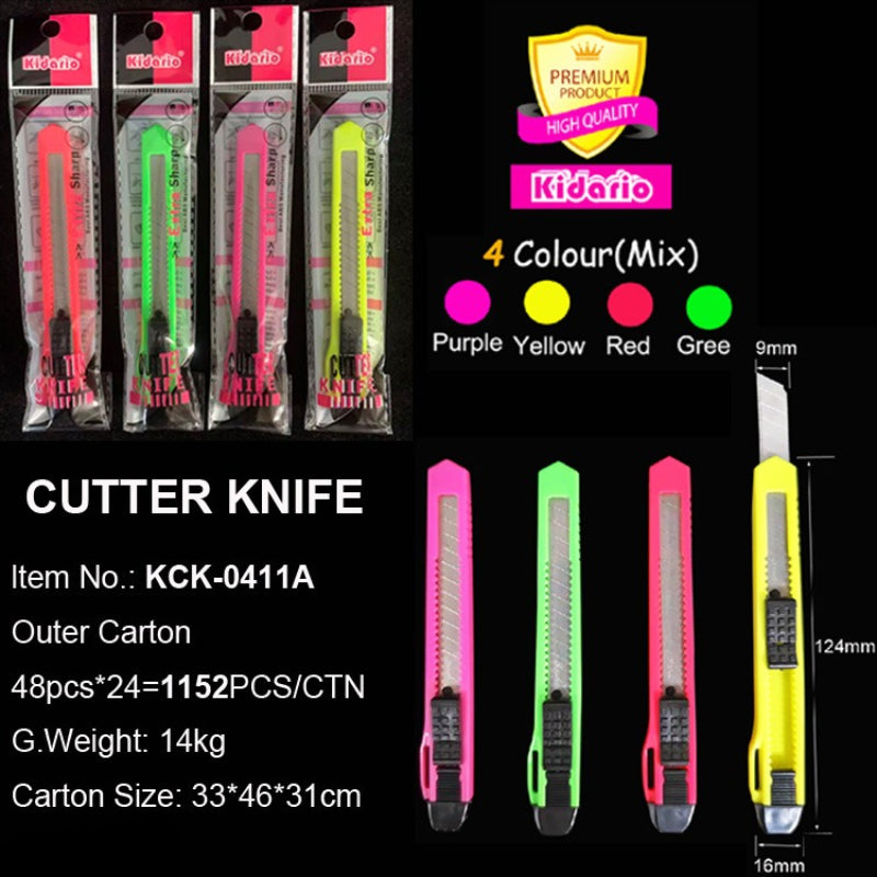 Kidario KCK-0411A 小介刀|8cm刃長 塑料刀身|60°以下刀尖