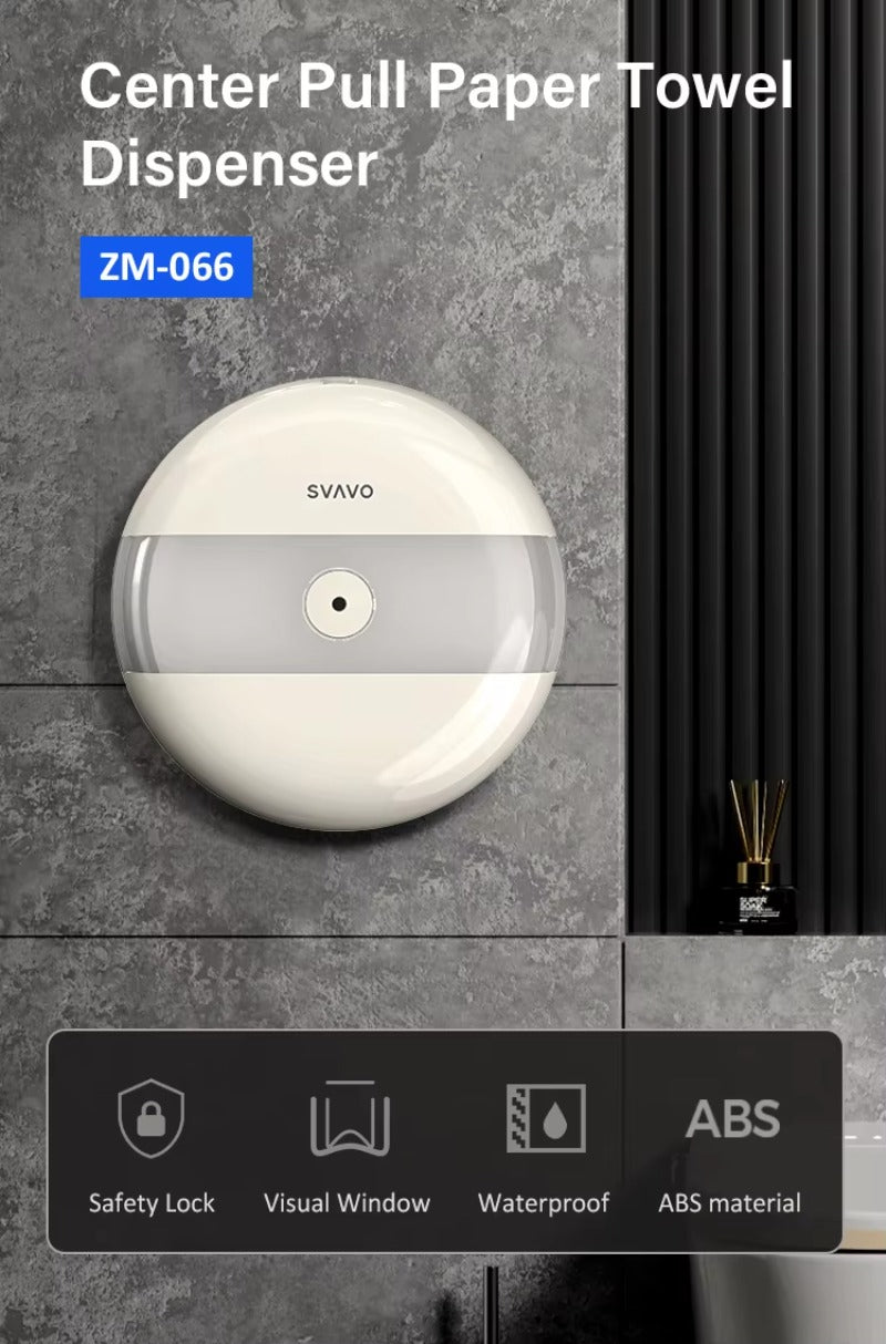 SVAVO ZM-066 壁掛式商用浴室大卷衛生紙架 - ABS 材質 現代簡約款 多色可選