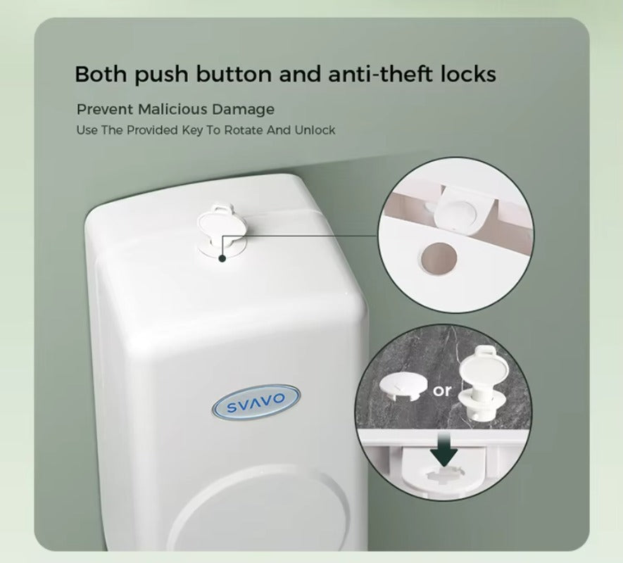 SVAVO V-940C 壁掛式卷紙盒分配器 - ABS 材質 現代款 白 / 白 + 透明棕可選（手紙 / 小卷紙兩用）