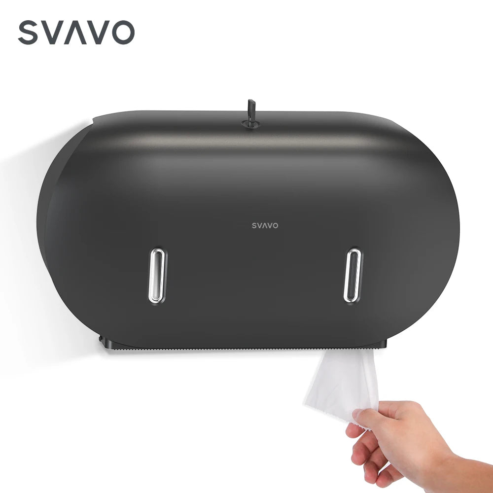 SVAVO PL-151069 壁掛式大卷紙巾分配器 - 雙大卷紙專用 ABS 材質 多色可選