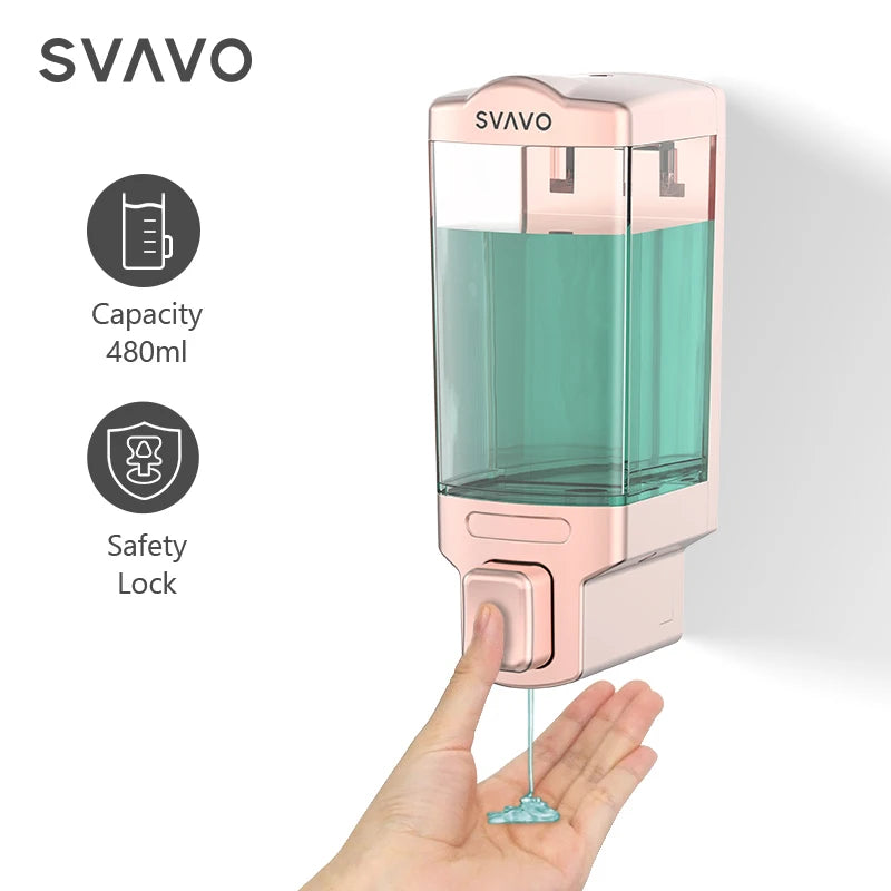 Svavo V-8121 雙頭泡沫皂液器 - 批發浴室手動按壓式洗手乳分配器