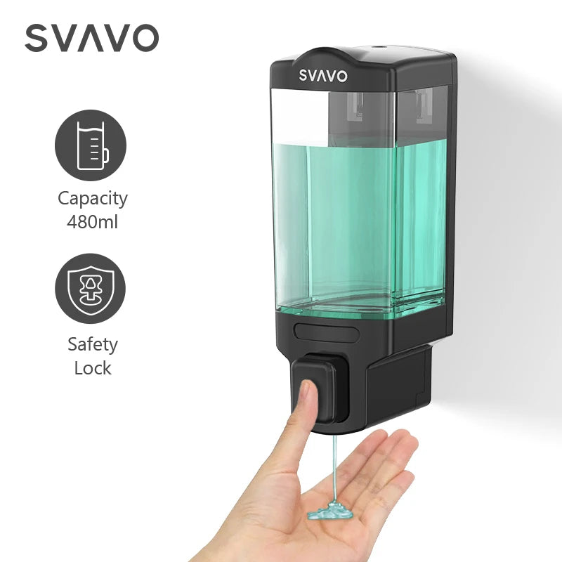 Svavo V-8121 雙頭泡沫皂液器 - 批發浴室手動按壓式洗手乳分配器