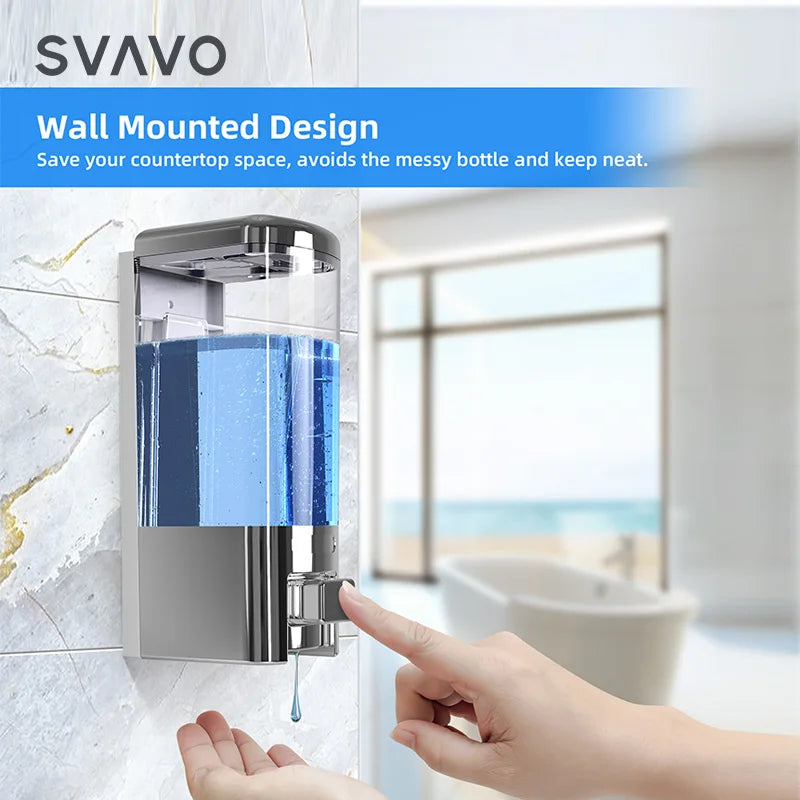 SVAVO V-8102 雙頭手動皂液器 - 500ml*2 壁掛式