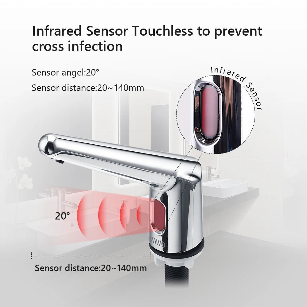 SVAVO V-SEN3075 自動水龍頭皂液器 - 1000ml 鋅合金鉻色款