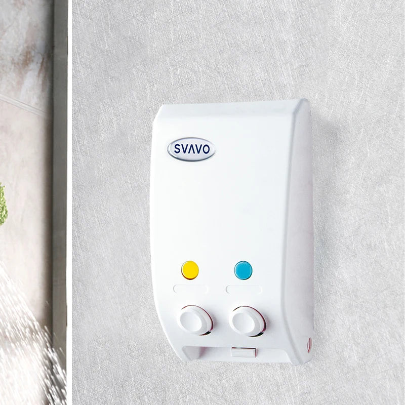 SVAVO V-102 雙頭洗手乳分配器 - 壁掛式手動皂機