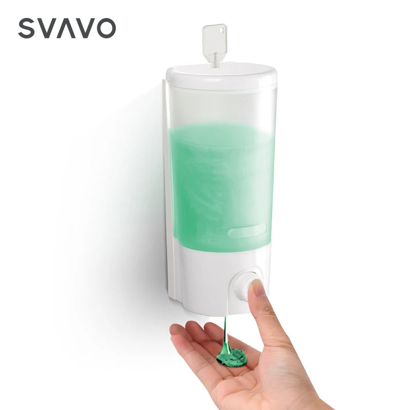 SVAVO V-9101 手動皂液器 - 400ml 壁掛式 底部按壓 白 / 鉻色可選
