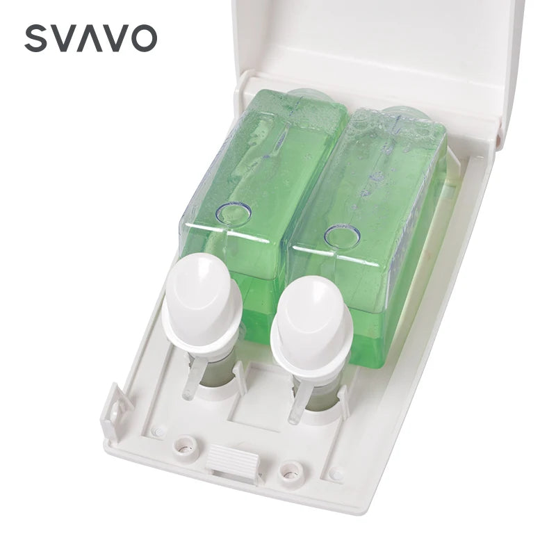 SVAVO V-102 雙頭洗手乳分配器 - 壁掛式手動皂機