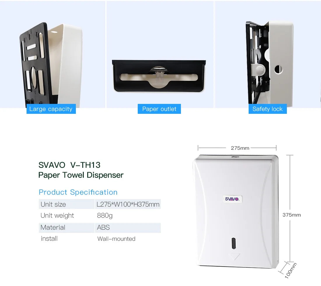SVAVO V - TH13 壁掛式紙巾架 - 塑料材質 現代風格（12 個 / 箱）