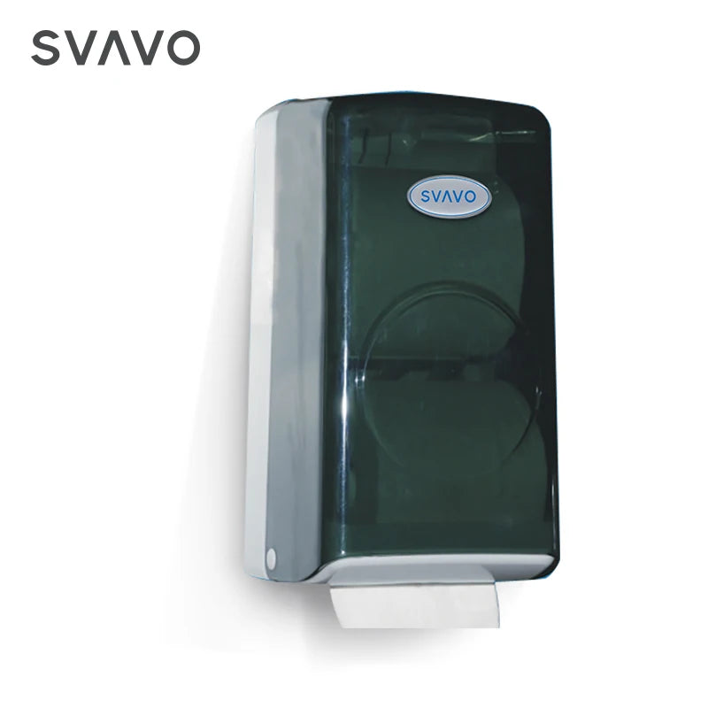 SVAVO V-940C 壁掛式卷紙盒分配器 - ABS 材質 現代款 白 / 白 + 透明棕可選（手紙 / 小卷紙兩用）