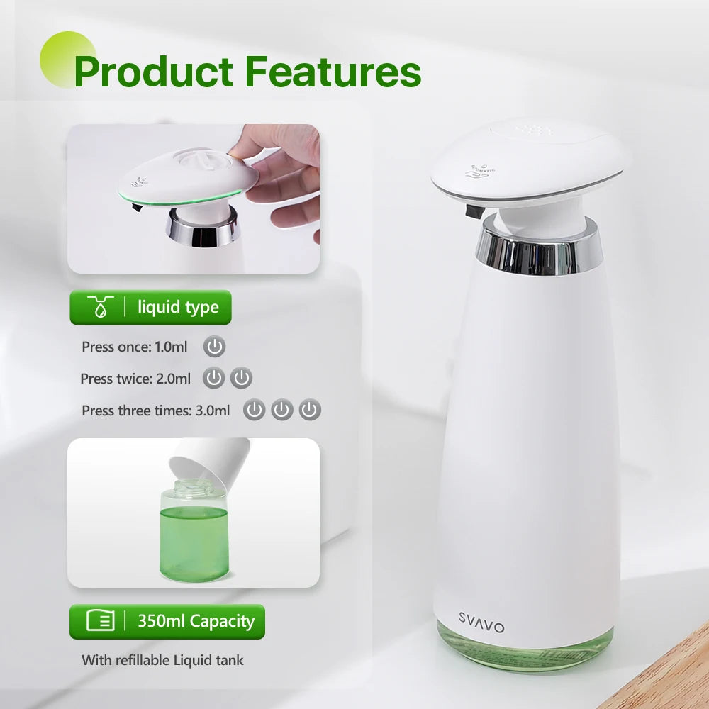 SVAVO V - 473 自動感應皂液器 - 350ml 免接觸式黑白兩色選