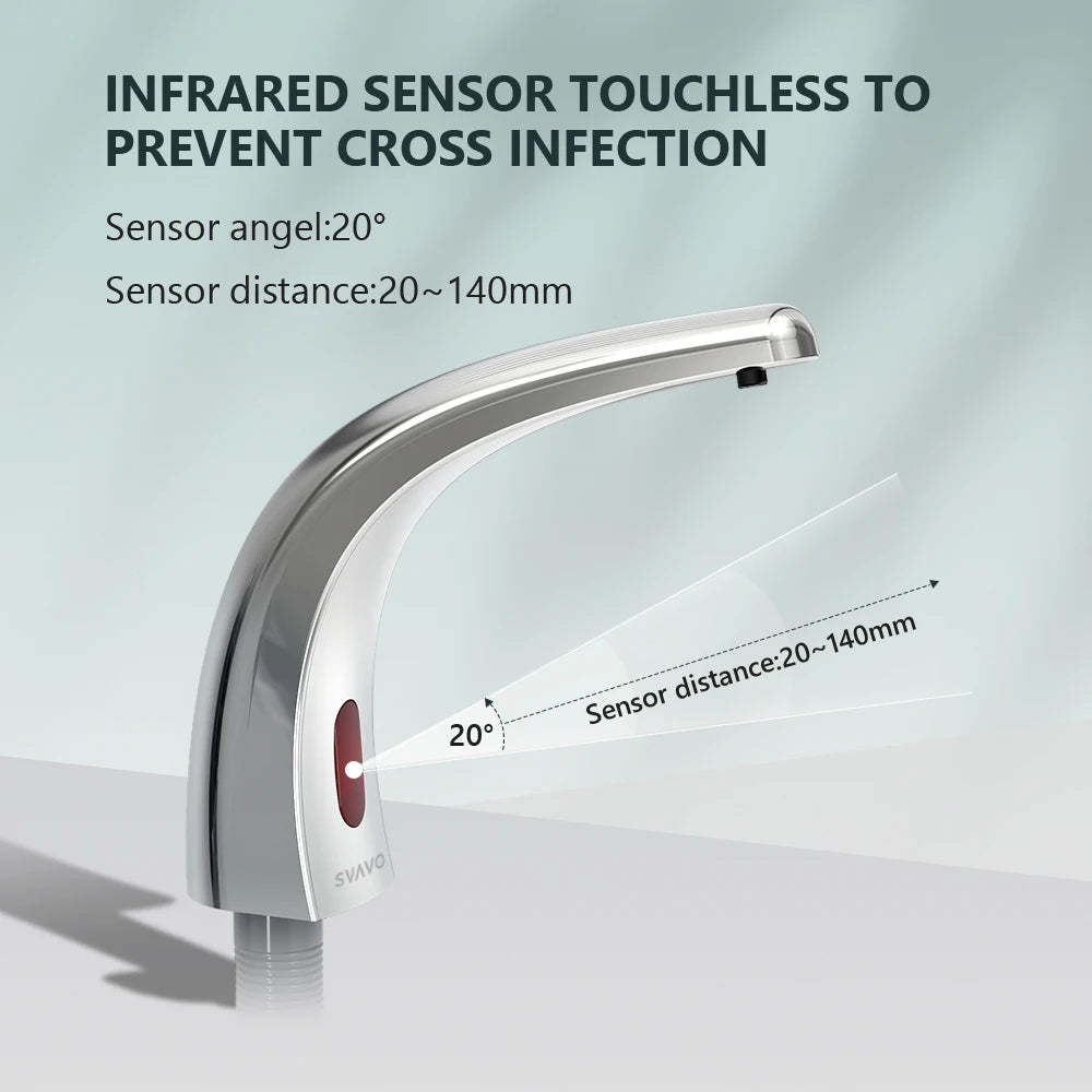 SVAVO V - SEN3085 自動感應皂液器 - 鋅合金材質 鉻色水龍頭式設計