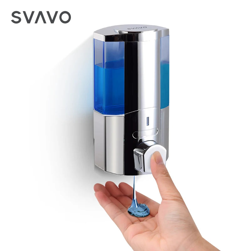 SVAVO V-5101 手動皂液器 - 350ml 壁掛式 適用於酒店 白 / 鉻色可選