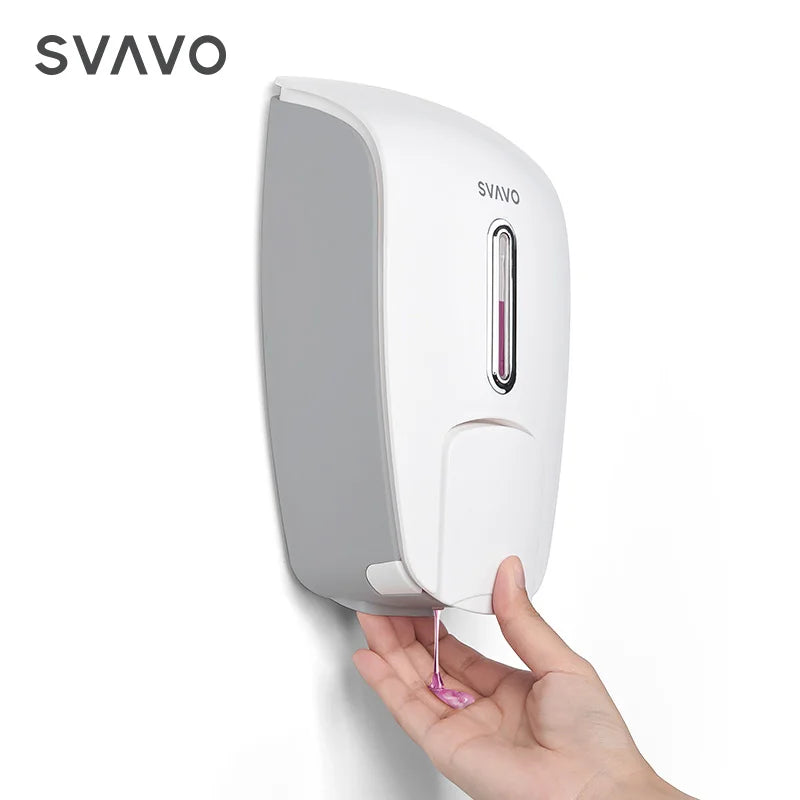 SVAVO PL-151051 手動液體皂液器 - 800ml 壁掛式 底部按壓 白 / 白 + 灰 / 黑三色可選