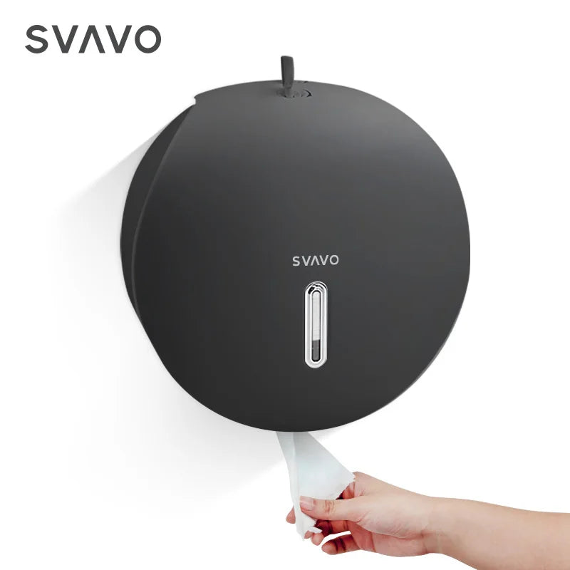 SVAVO PL-151065 壁掛式大卷衛生紙分配器 - ABS 材質 現代簡約款 白 / 黑 / 白灰可選