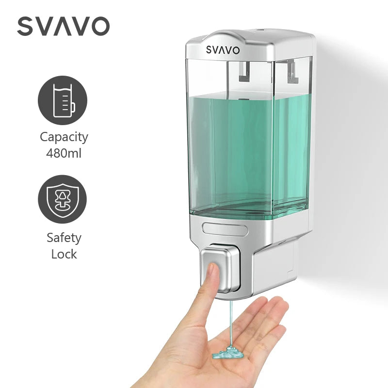 Svavo V-8121 雙頭泡沫皂液器 - 批發浴室手動按壓式洗手乳分配器