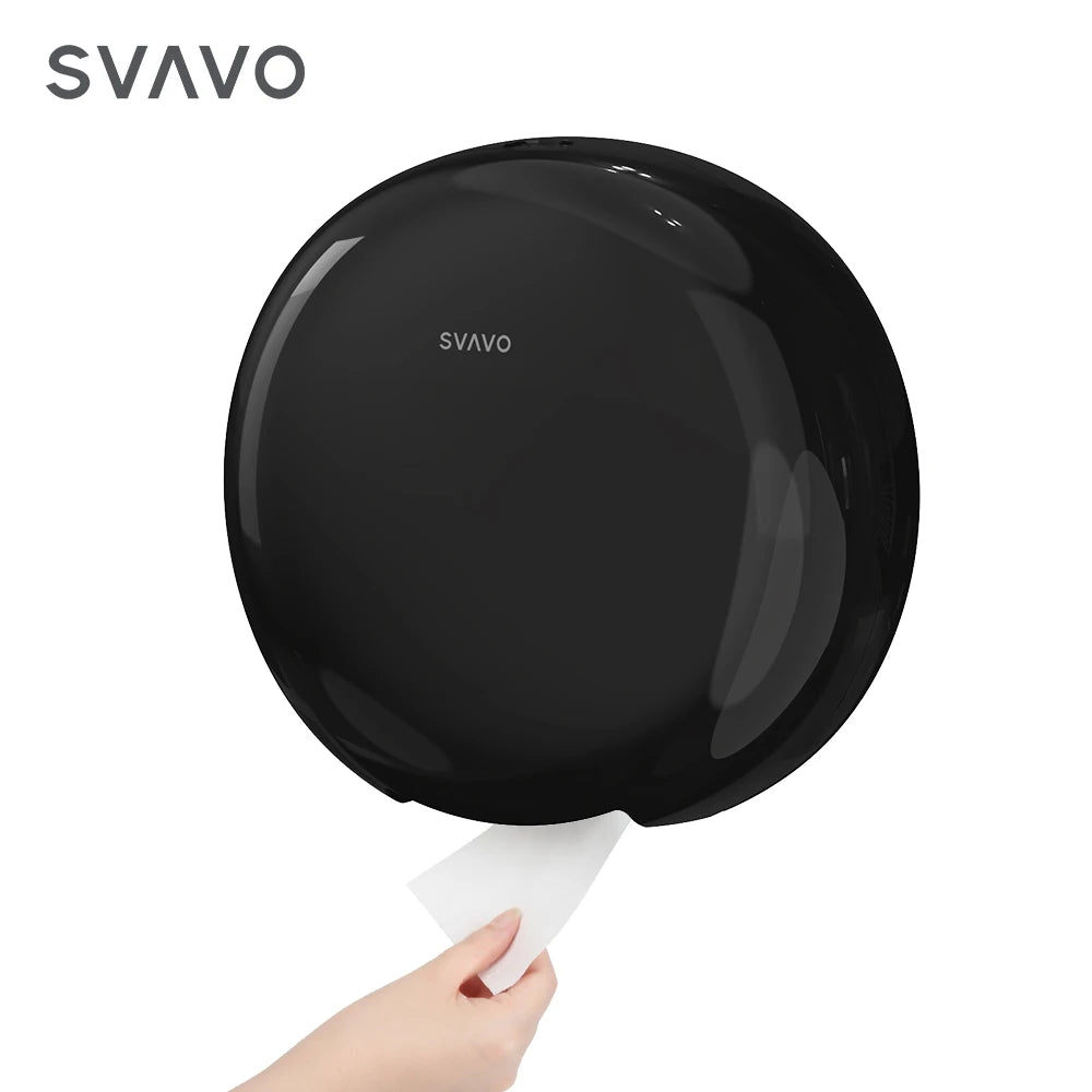 SVAVO ZM-065 壁掛式商用浴室大卷衛生紙架 - ABS 材質 現代簡約款 白 + 透明 / 透明棕可選
