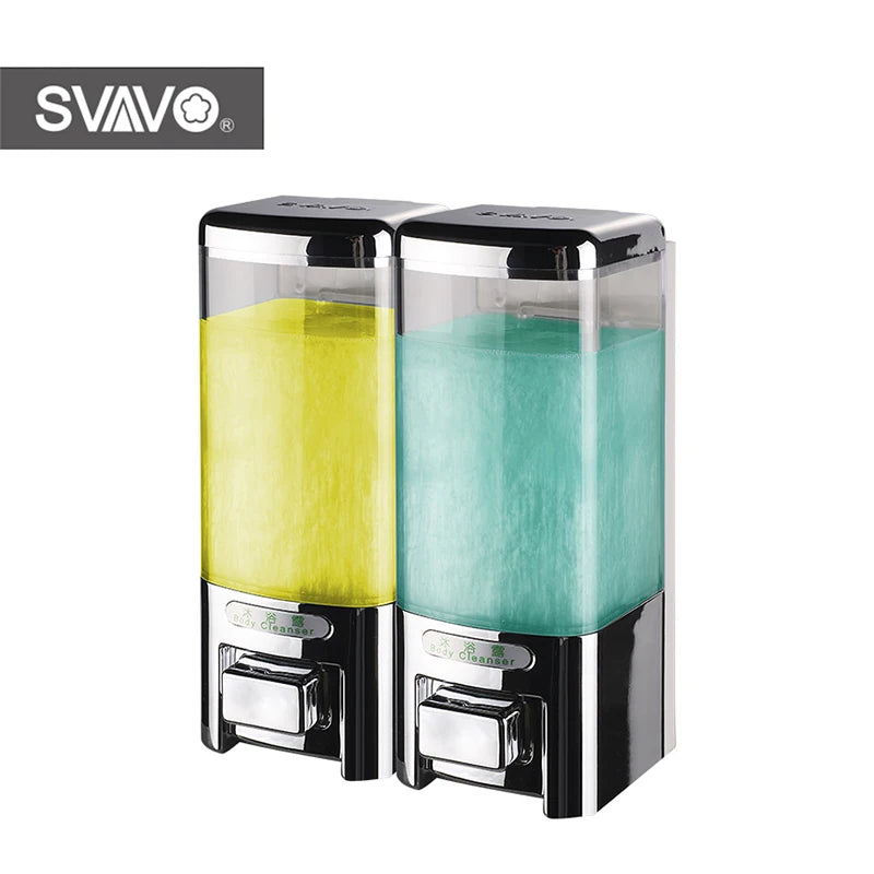 SVAVO V-8102 雙頭手動皂液器 - 500ml*2 壁掛式