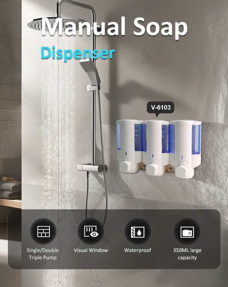 SVAVO V-6103 三頭皂液器 - 洗髮精沐浴乳分配器