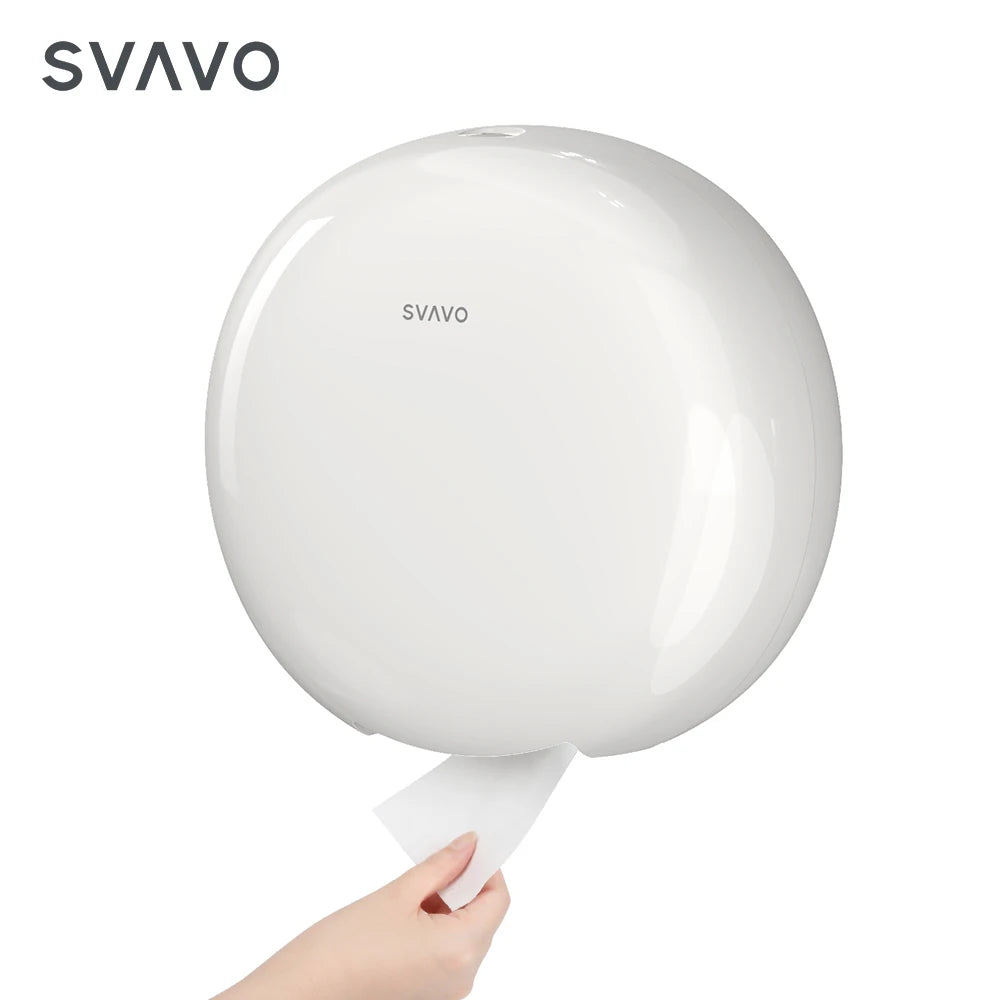 SVAVO ZM-065 壁掛式商用浴室大卷衛生紙架 - ABS 材質 現代簡約款 白 + 透明 / 透明棕可選