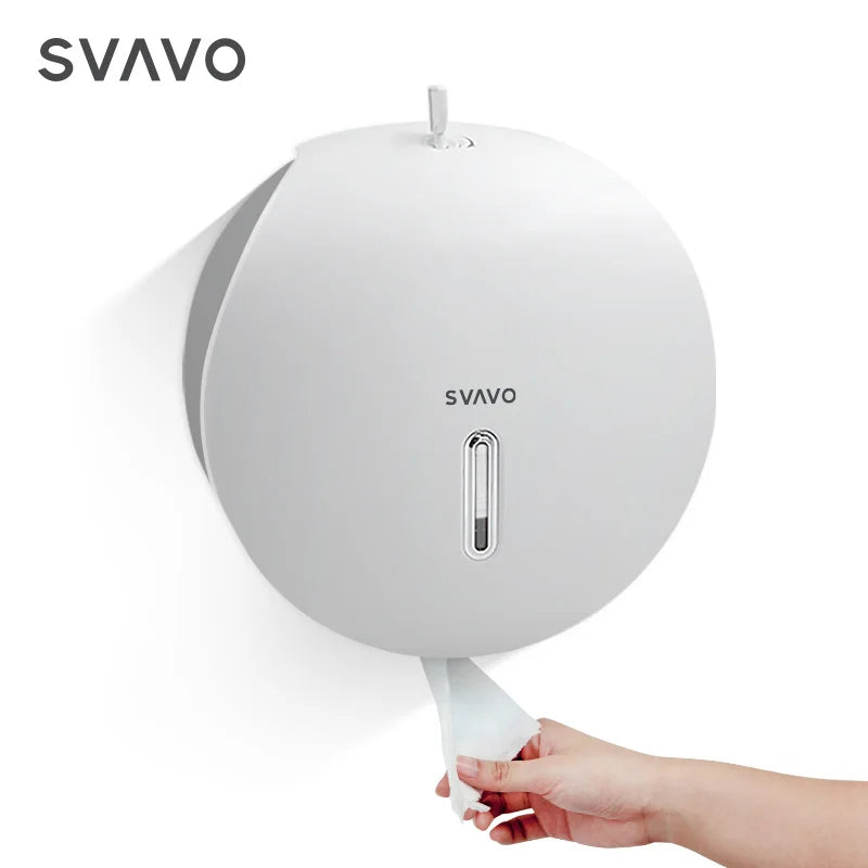 SVAVO PL-151065 壁掛式大卷衛生紙分配器 - ABS 材質 現代簡約款 白 / 黑 / 白灰可選