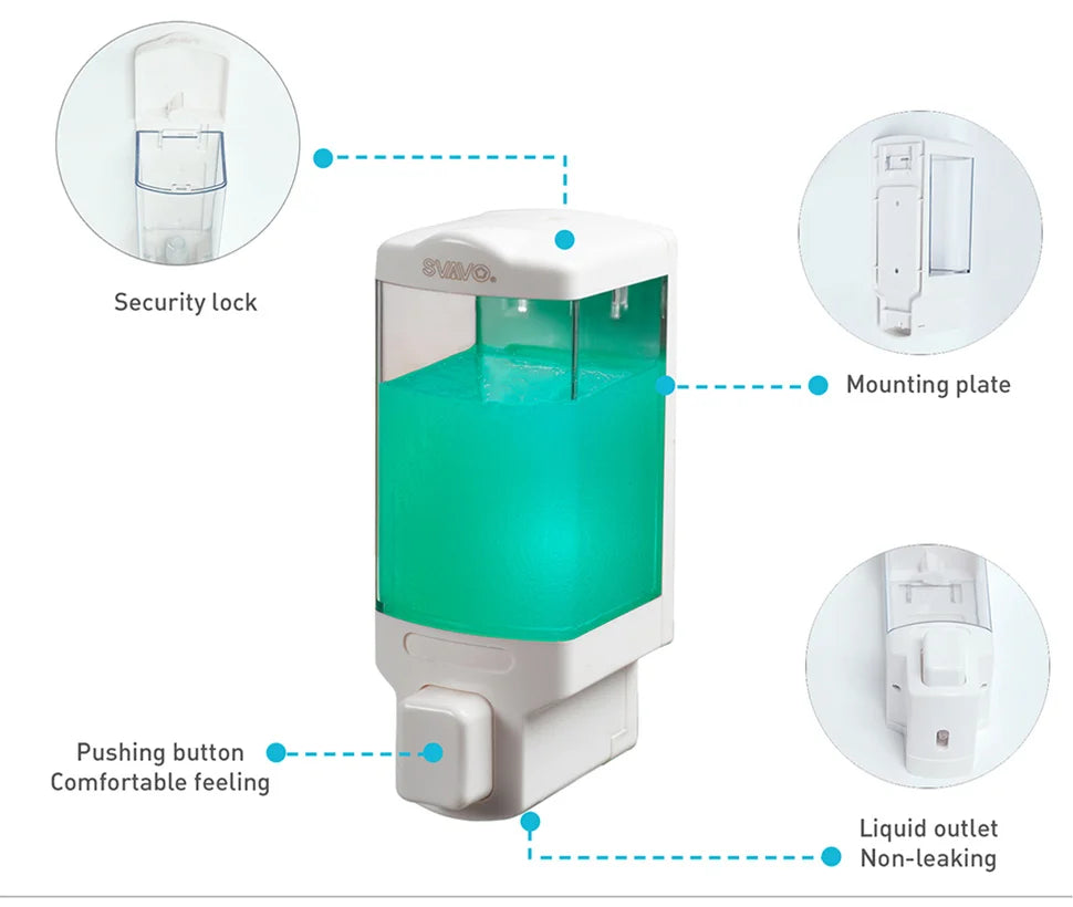 SVAVO V-8123 三格手動皂液器 - 3×480ml 可補充 白 / 鉻 / 客製化色 批發款