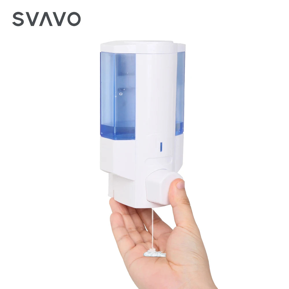 SVAVO V-6101 手動皂液器 - 350ml 壁掛式 洗髮露 / 沐浴露通用 白 / 鉻色可選