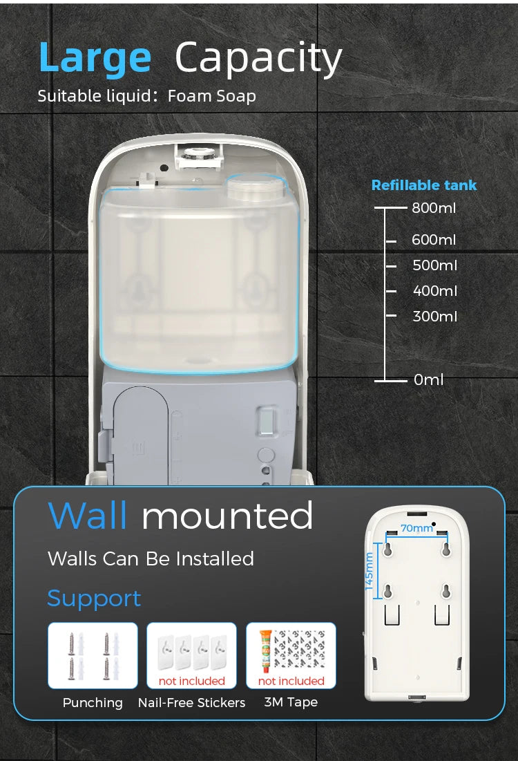 SVAVO ZM - 046FM 自動泡沫皂液器 - 800ml 時尚現代款