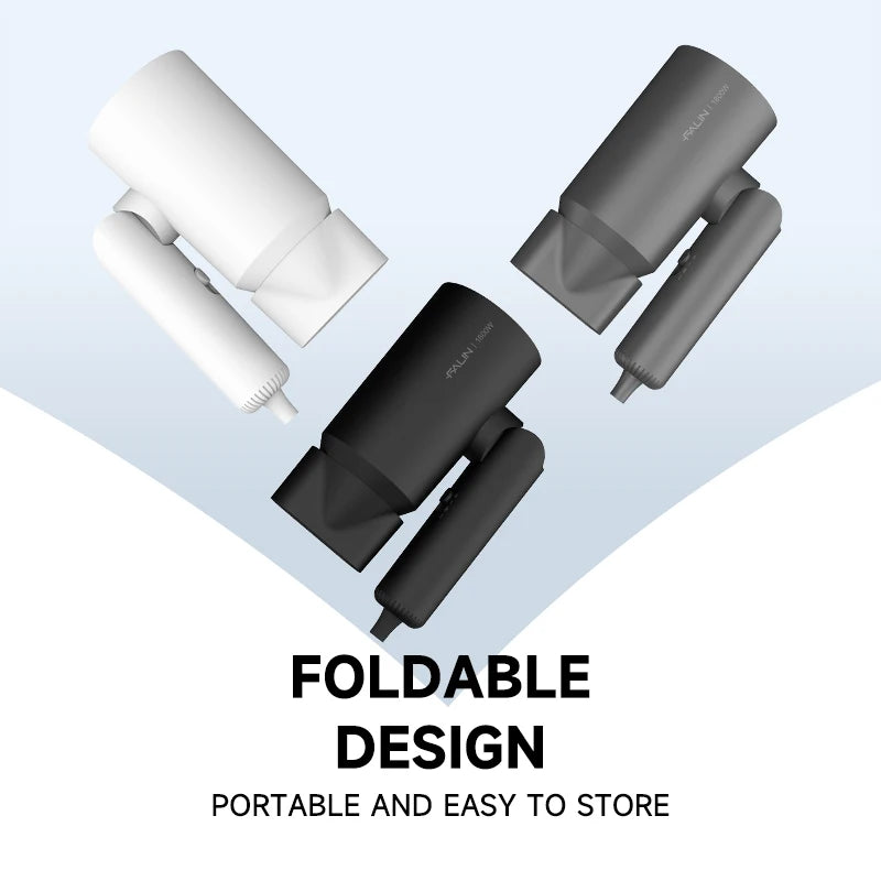 FaLin FL-1302 折疊式雙風嘴吹風機 - 1600W 3 檔調速 黑 / 白 / 灰三色 家用 / 酒店