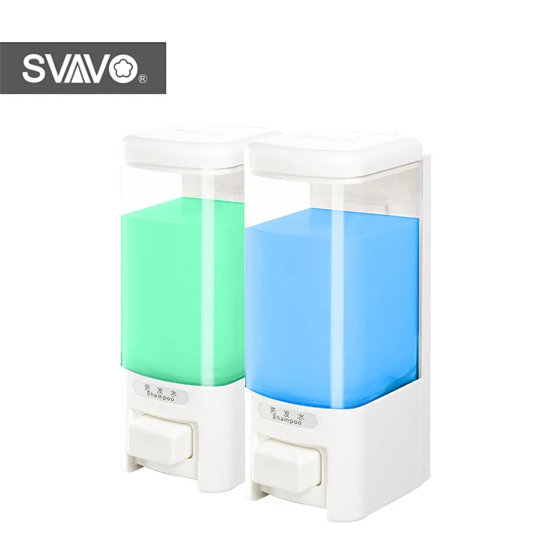 SVAVO V-8102 雙頭手動皂液器 - 500ml*2 壁掛式