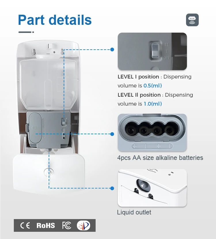SVAVO PL - 151057 自動噴霧皂液器 - 1000ml 醫用可充 refillable 款