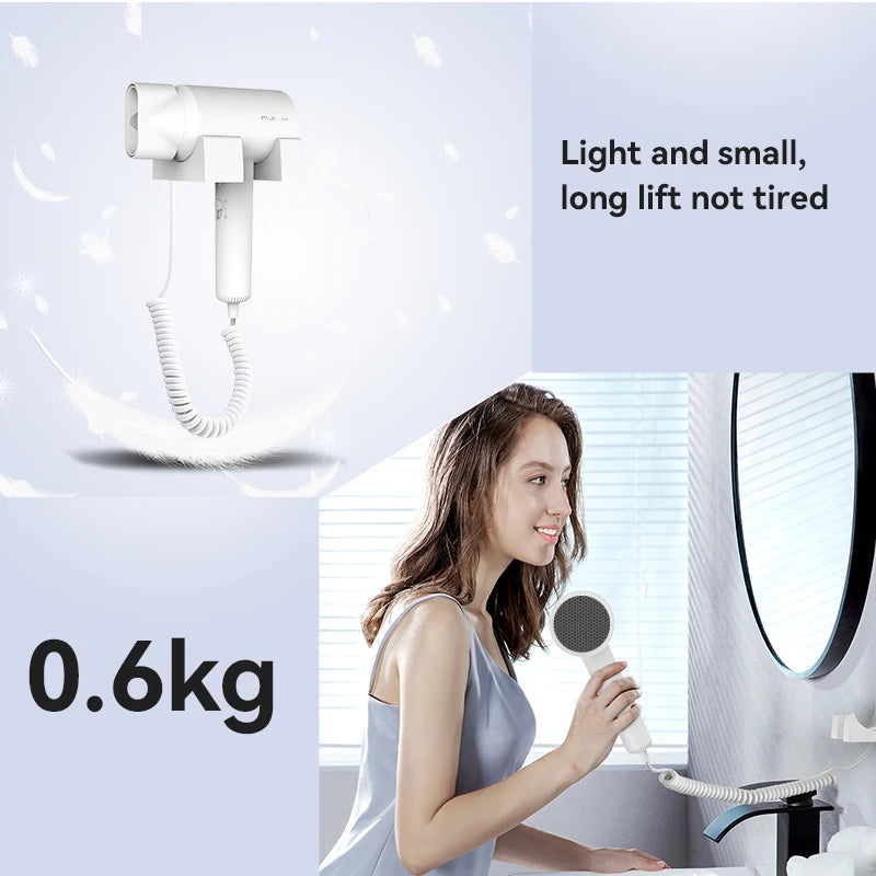 FaLin FL-1017 壁掛式折疊吹風機 - 低輻射高速款 1600W 3 檔調速 黑 / 白 / 灰三色