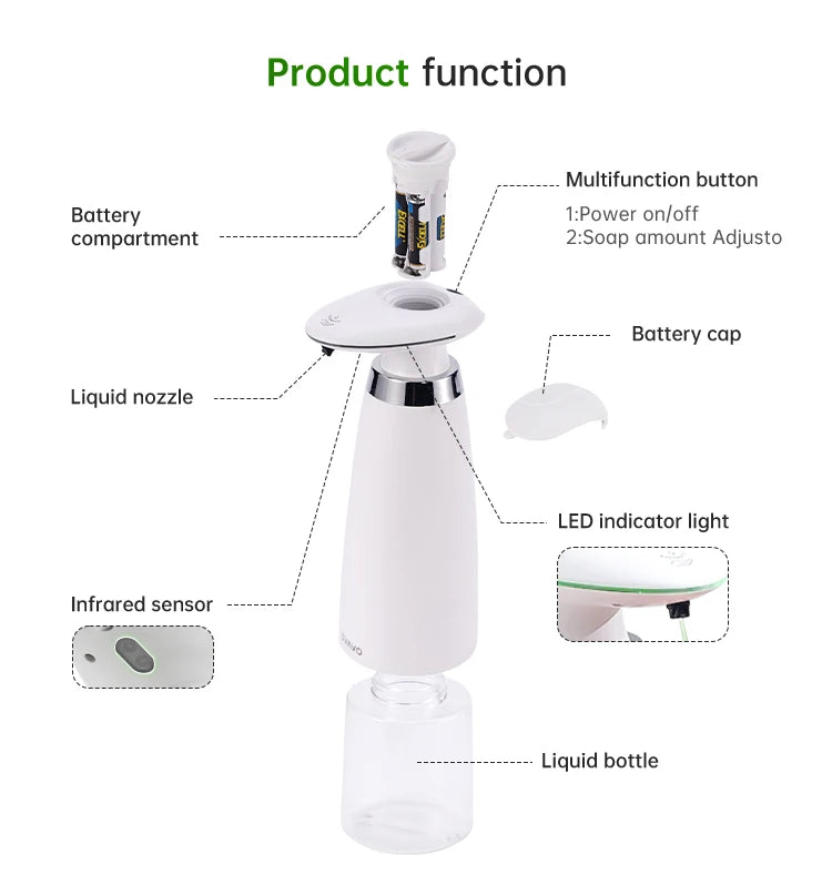 SVAVO V - 473 自動感應皂液器 - 350ml 免接觸式黑白兩色選