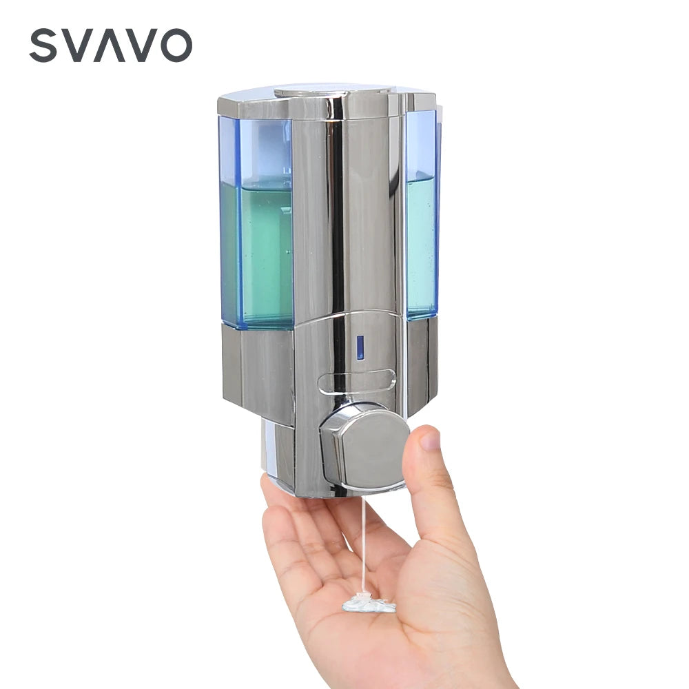SVAVO V-6101 手動皂液器 - 350ml 壁掛式 洗髮露 / 沐浴露通用 白 / 鉻色可選