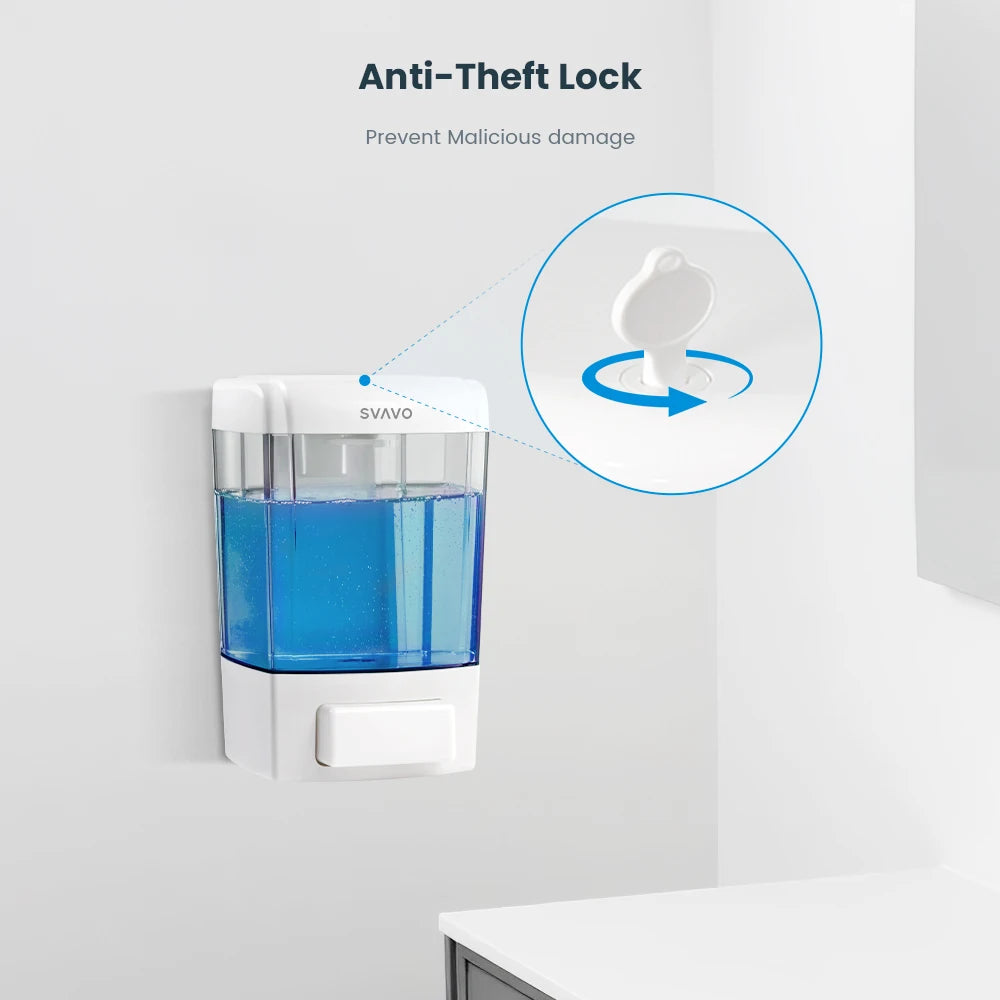 SVAVO V-7101 浴室掛式皁液器 - 700ml 可補充式