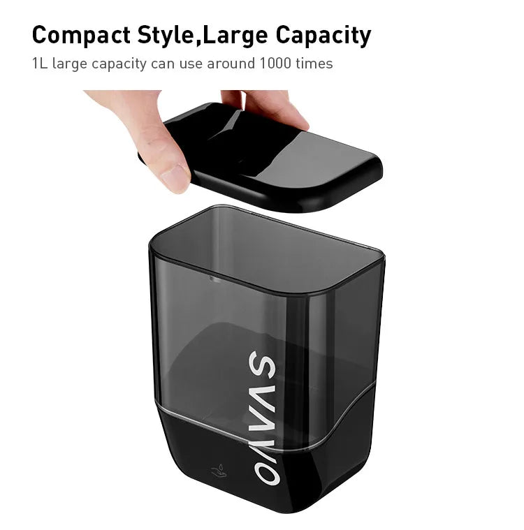 SVAVO OS - 0410 自動泡沫皂液器 - 1000ml 免打孔壁掛式 白 / 黑 / 鉻色可選