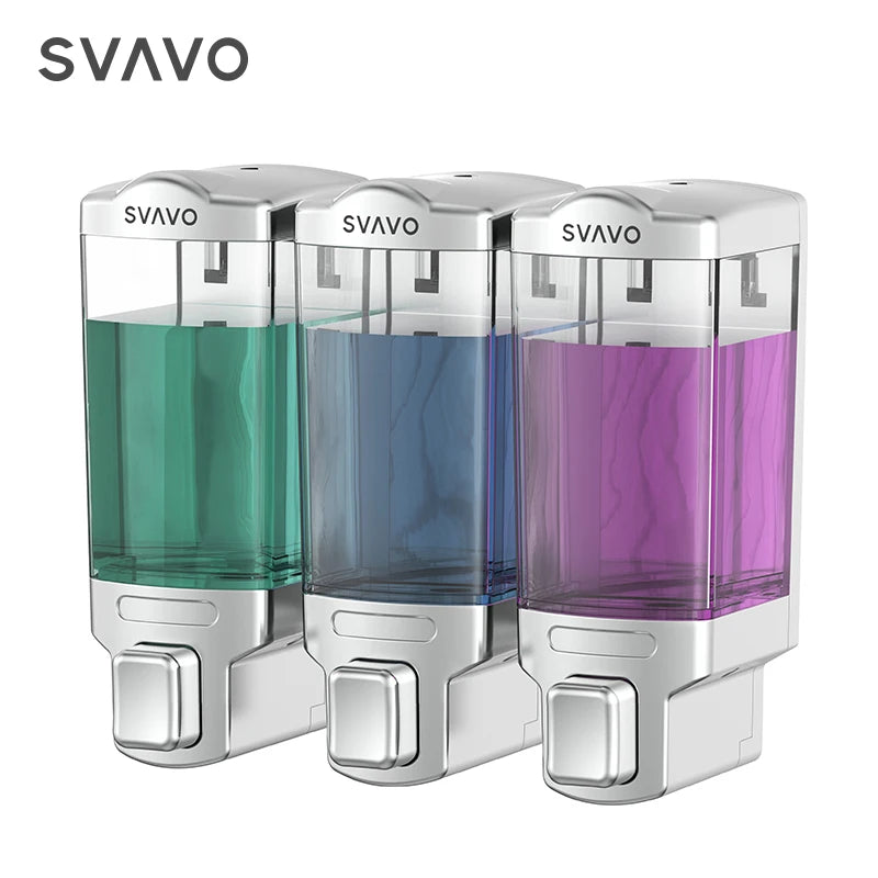 SVAVO V-8123 三格手動皂液器 - 3×480ml 可補充 白 / 鉻 / 客製化色 批發款