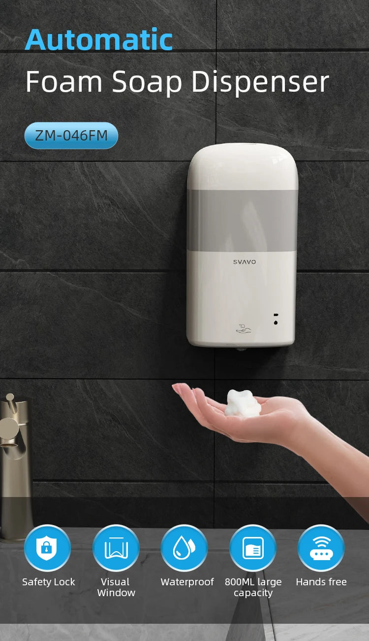 SVAVO ZM - 046FM 自動泡沫皂液器 - 800ml 時尚現代款