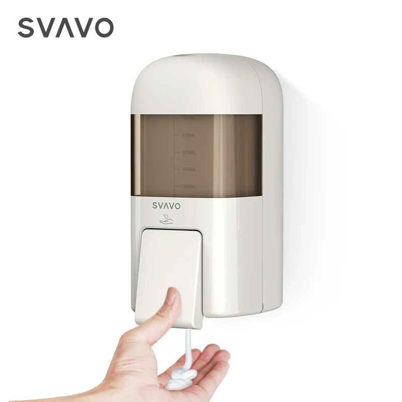 SVAVO ZM-053S 手動液體皂液器 - 700ml 壁掛式 商用現代款 白 / 透明棕兩色可選
