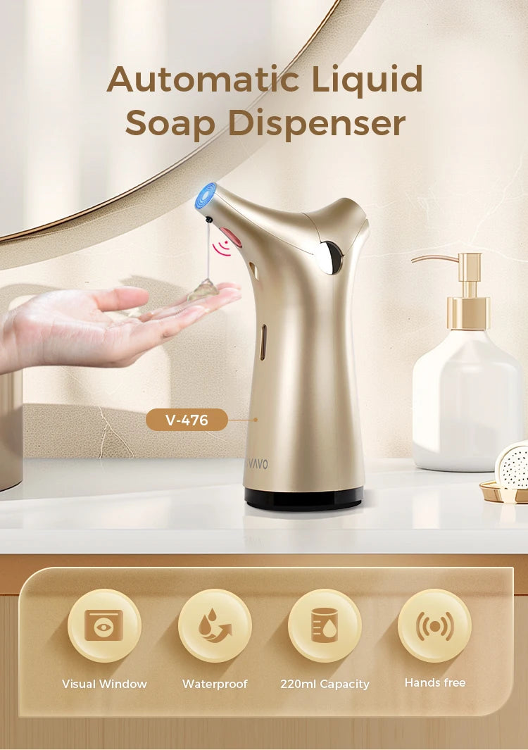 Svavo V - 476 紅外線自動感應皂液器 - 200ml 臺置式 白 / 銀 / 鎳三色可選