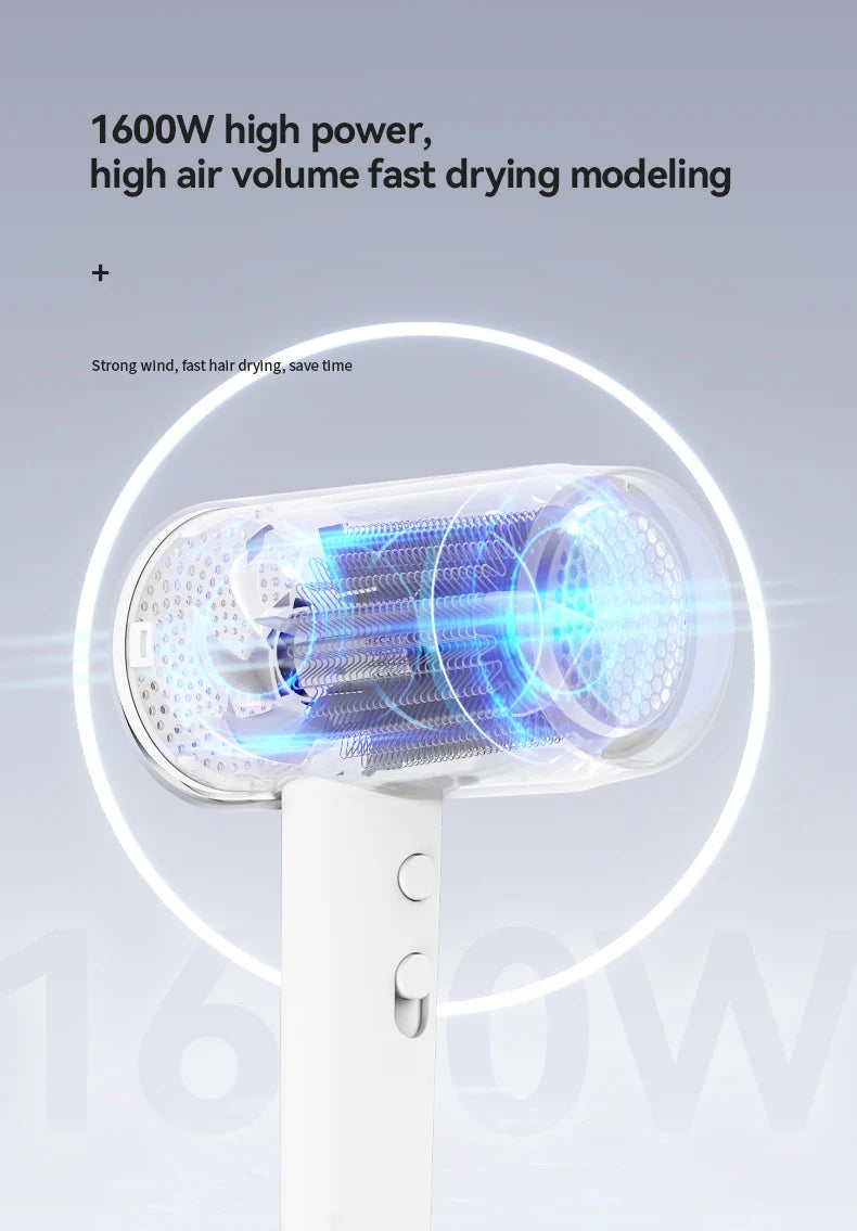 FaLin FL-1017 壁掛式折疊吹風機 - 低輻射高速款 1600W 3 檔調速 黑 / 白 / 灰三色